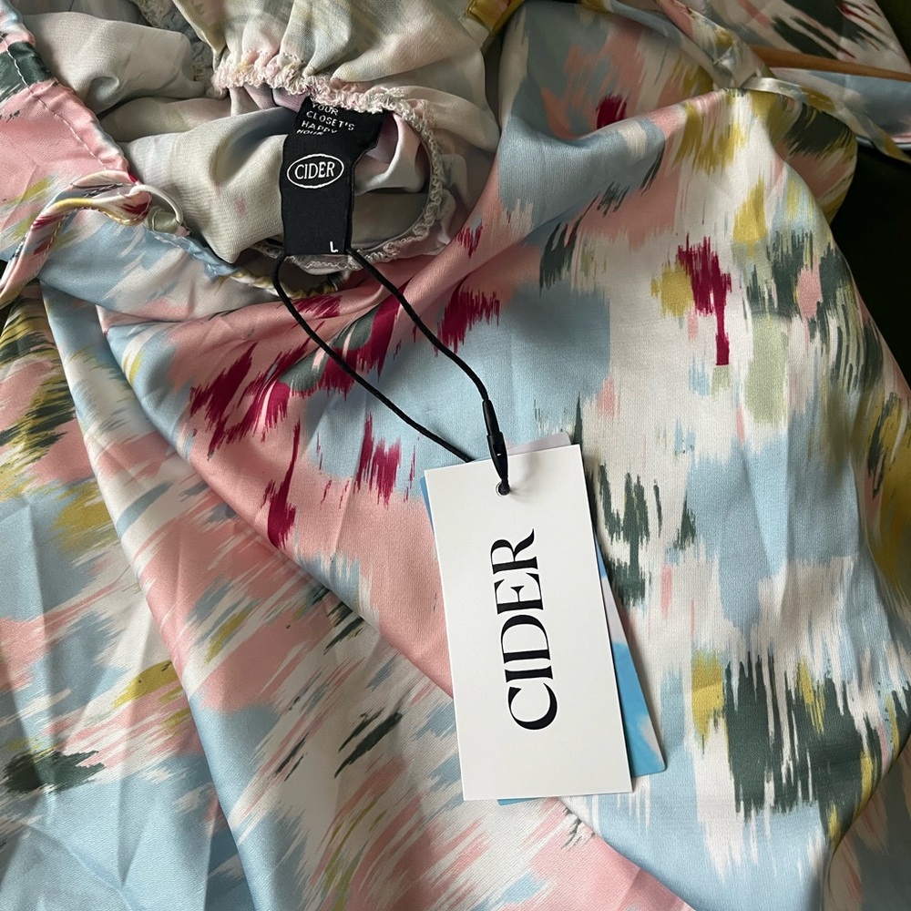 Floral Multicolor Ruched Slip Dress - Picture 6 of 6